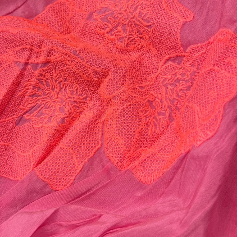 Pranella Pink Embroidered Tassel Boho Loose Fit Dress Size Small - Picture 11 of 12
